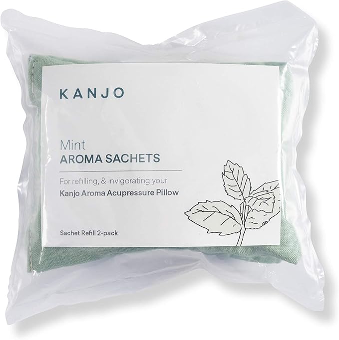Kanjo Mint Sachet Refills - 2 Pack Natural Mint Scented Sachet Bags for Pillows, Closets, Drawers & Bathrooms