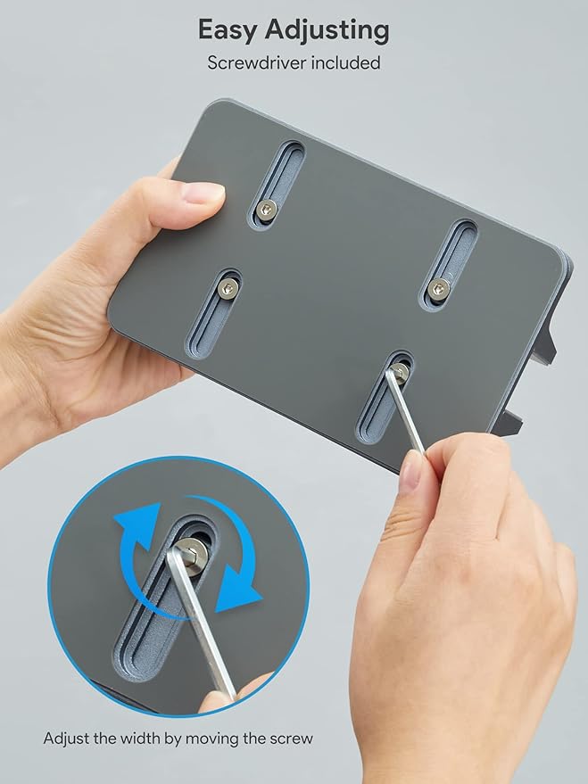 JARLINK 2-in-1 Design Vertical Laptop Stand Holder, Aluminum Laptop Stand for Desk with Adjustable Dock, Space-Saving Organizer Compatible with All MacBook, Samsung, HP, Dell, Chrome Book,Gray