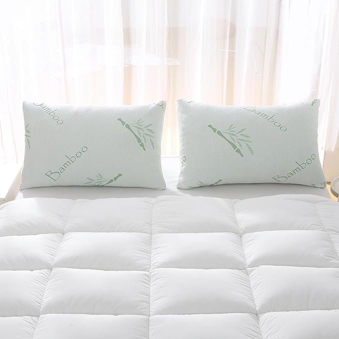 King Size Memory Foam Pillows Set of 2, Bed Pillow for Sleeping, Firm Pillow Gel for Neck Support, Hotel Quality Bed Rest Pillow with Cooling Zippered Breathable Cover King 2 Pack