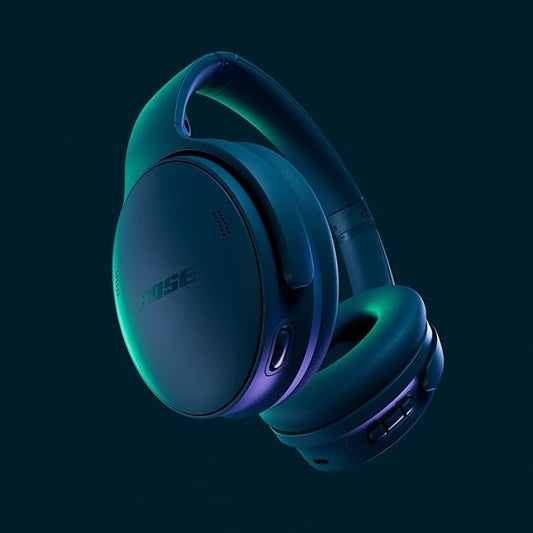 Bose QuietComfort Bluetooth Headphones, Wireless Headphones with Active Over Ear Noise Cancelling and Mic, Deep Bass, Up to 24 Hours of Playtime, Twilight Blue - Limited Edition Color