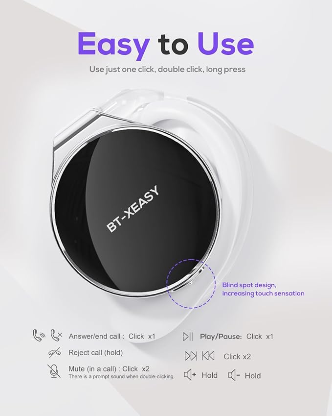 Open Ear Headphones Bluetooth 5.4, Sport On Ear Headphones Wireless, Water-Drop Shaped Noise Cancelling Clip On Headset Bluetooth with Long Battery Life, Comfort Fit 4 Microphones Earphones