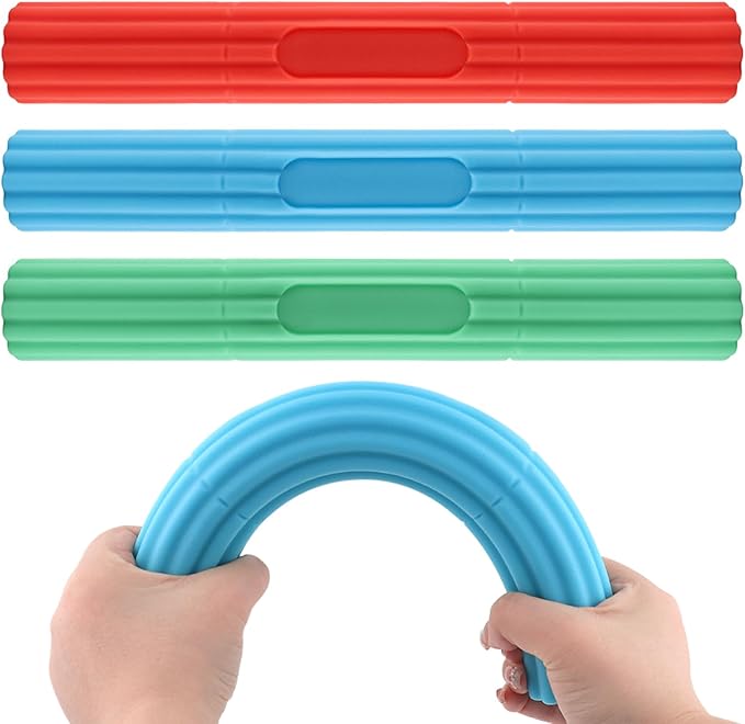 3 Pcs Flex Resistance Bars,Twist Obstruction Hand Grip Strength Trainer Resistance Bars for Golfers Elbow Tendonitis Wrist and Forearms Pain Relief(Light green Blue Orange)