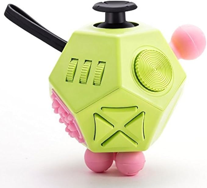 12 Sided Fidget Toys, Dodecagon Cube Toys Anti-Anxiety,Relieves Stress and Autism for Children,Teens and Adults (Green/A3)