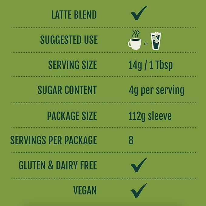 Two Leaves and a Bud Nice Matcha Latte Blend (8 Servings), Japanese Matcha Green Tea Powder, 1 Resealable Bag, 112g (3.95oz)