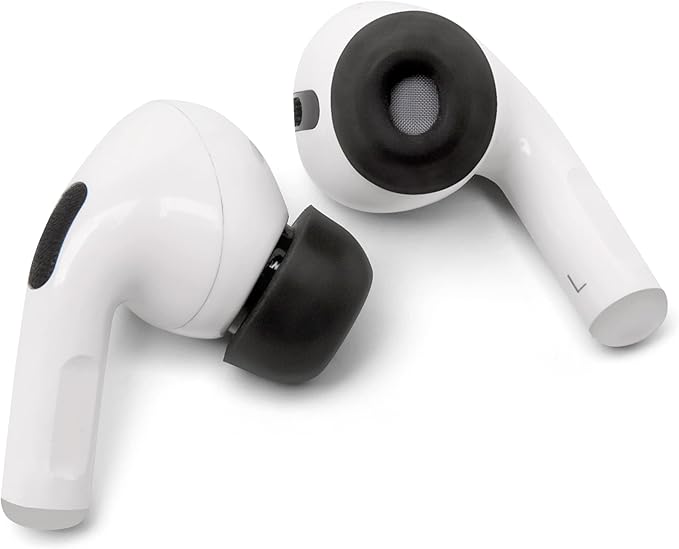 WC TipZ - Upgraded Memory Foam Ear Tips for Airpods Pro Made by Wicked Cushions | Improved Comfort, Tighter Seal, Better Foam Rebound Time | Fits Perfectly in Charging Case | Pitch Black