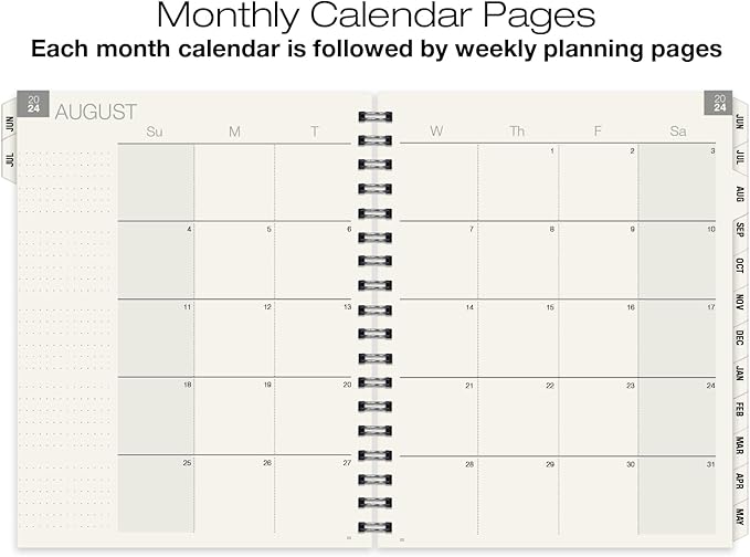 Global Printed Products Essential 8.5"x11" Monthly & Weekly 2024-2025 Planner - (8.5" x 11" - June 2024 Through July 2025)