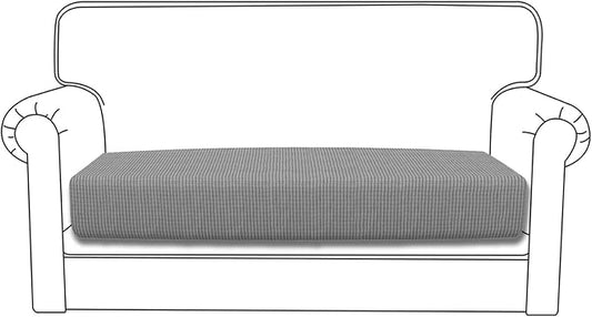 Easy-Going Stretch Loveseat Cushion Cover Sofa Cushion Furniture Protector Sofa Seat Sofa Slipcover Sofa Cover Soft Flexibility with Elastic Bottom(Loveseat Cushion, Light Gray)