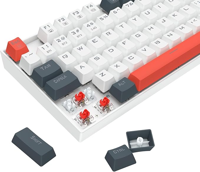 Redragon Wireless Gaming Keyboard, BT/2.4Ghz Tri-Mode Mechanical Keyboard with Aluminum Pannel, Hot-Swap Red Switch, Programmable 87 Keys TKL, LED Rainbow Backlit - K552WLR-KRS(Neo Nocturne)