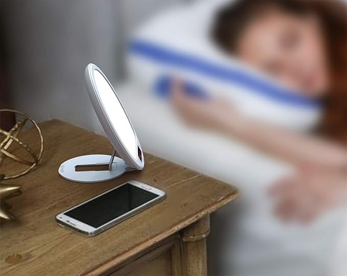 Light Therapy Lamp Sunrise Alarm Clock Wake up lamp 10000 lux UV-Free Sun lamp Bioclock Adjustment APP Control Portable Built-in Lithium Battery