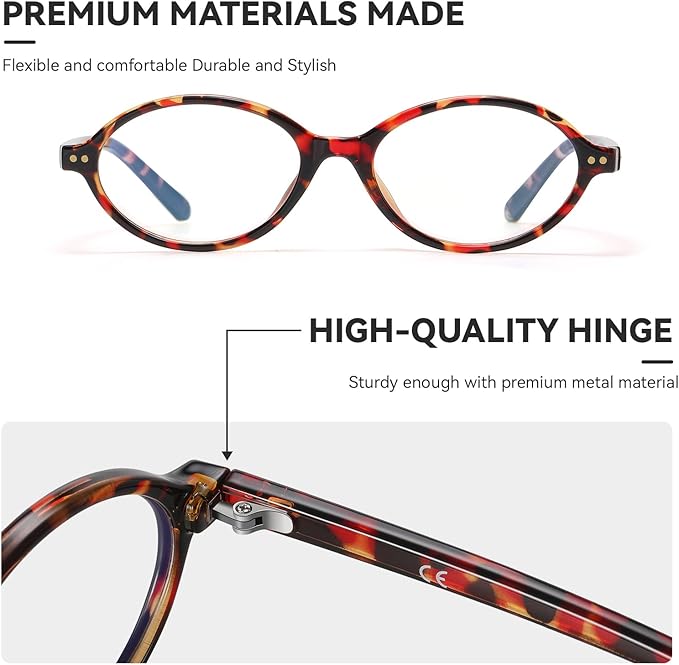 HAOLOTA Blue Light Blocking Glasses Women, Trendy Round Anti Eyestrain UV Glare TV Phone Computer Gaming Eyeglasses