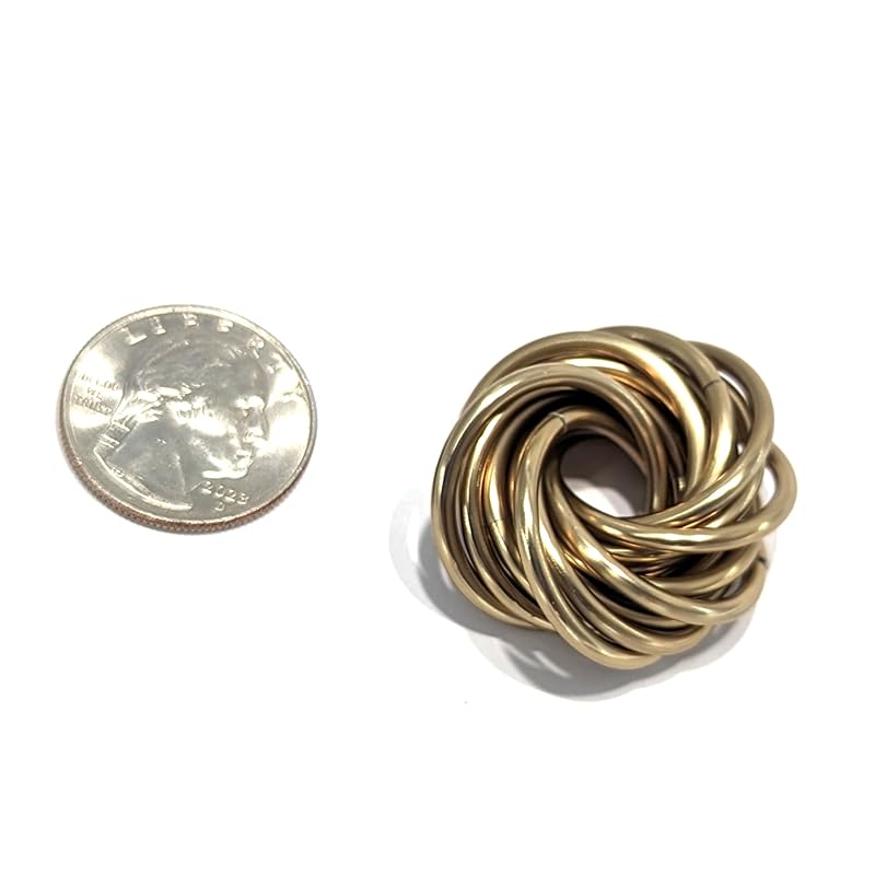 Möbii Fidget Ball (Solid Color): Quiet Mobius ADHD Anxiety Stim Stress Relief Toy Tool for Home Travel Office or Desk (Medium, Half, Champagne)