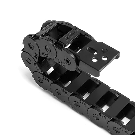 10 x 15mm (Inner H x W) R18 Bridge Type Drag Chain Cable Wire Carrier Protection Chain 39.3inch/1M for 3D Printer and CNC Router Mill,Black Plastic Nylon（Outer Side openable）