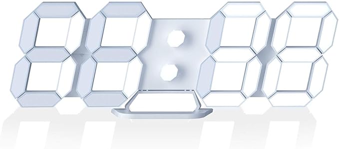 EDUP HOME 3D LED Digital Wall Clock/Desk Alarm Clock with Remote Control for Kitchen Bedroom Office, 9.7" LED Night Light Decor Clock Adjust Brightness 12H/24H Time Date Temperature, Great Gift