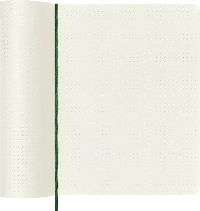 Moleskine Classic Notebook, Soft Cover, XL (7.5" x 9.5") Dotted, Myrtle Green, 192 Pages