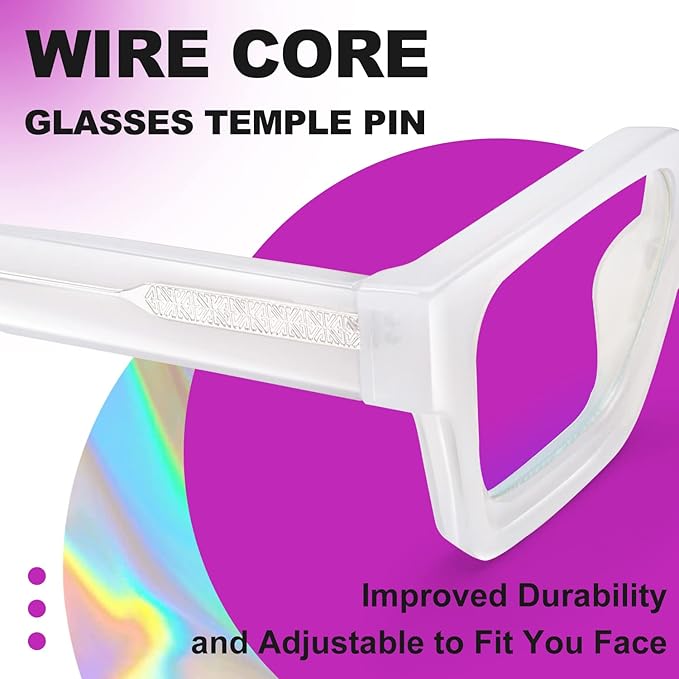 VISOONE Blue Light Blocking Glasses with TR90 Rectangle Frame and Chic Preppy Look for Women Men RIVER