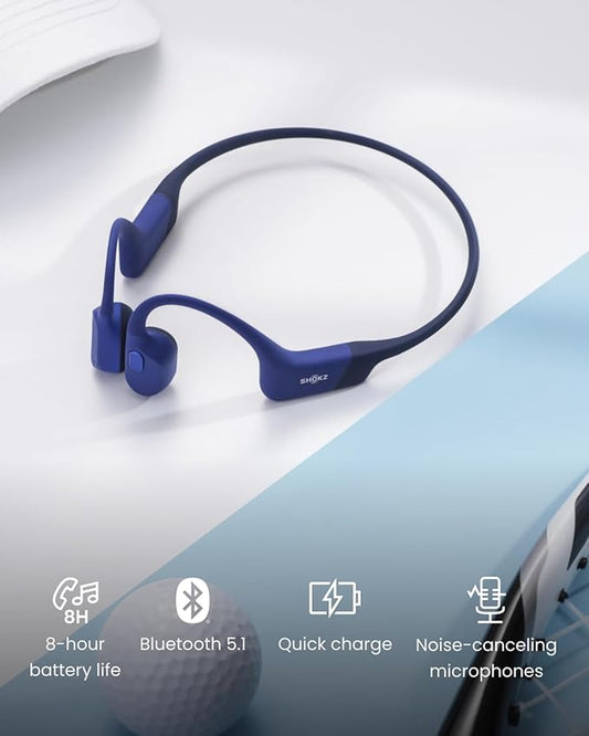 SHOKZ OpenRun Mini (AfterShokz Aeropex Mini) -Bone Conduction Open-Ear Bluetooth Sport Headphones - Waterproof Wireless Earphones for Workouts and Running - Built-in Mic, with Headband