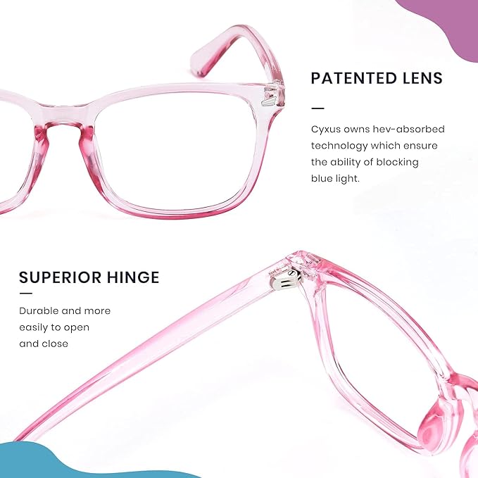 Cyxus Blue Light Glasses for Men Women Reduce Eye Strain UV Blocking for Computer Screen 8082