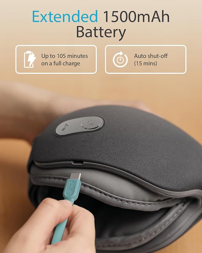 SKG Heated Eye Massager, Portable Eye Mask for Relax & Eye Strain Relief, Bluetooth Massaging Eye Massager Ideal Mother's Day/Birthday Gift for Mom, Dad, Women, Men