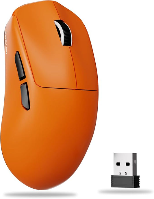 X23Pro Wireless Gaming Mouse, 2.4G/BT5.0/USB-C Esports Gaming Mouse, 800mAh Rechargeable Lightweight Mouse Gaming, 12000 DPI Wireless Mouse with 6 Programmable Buttons,For Laptop/PC/Mac, Orange