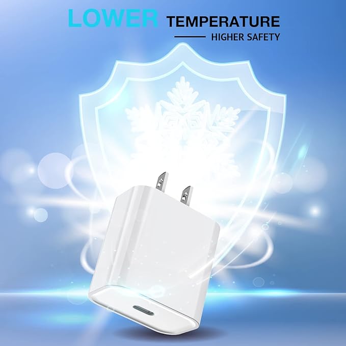 Fast Charging for iPhone 17 16 15 Charger,2Pack 20W USBC Wall Charger Travel Plug Block Phone 16e Charging Cable for iPhone 17 Air/17 Pro/17 Pro Max/16 Pro/16 Pro Max/16 Plus/15/15 Pro/15 Pro Max/iPad