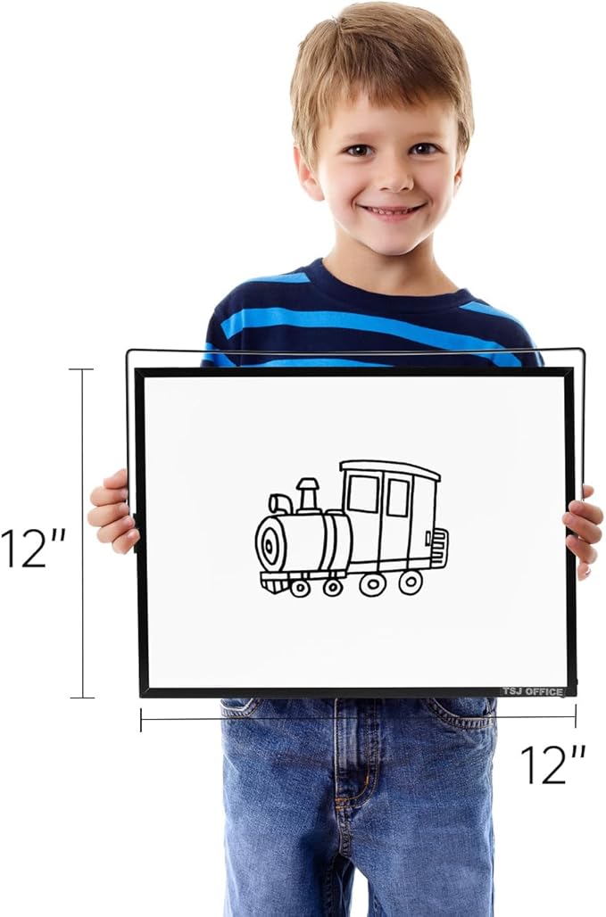 TSJ OFFICE Dry Erase White-Board - 12 X 16 Inches Portable Small Magnetic Whiteboard with Hooks for Wall, Mini Desktop Whiteboard 360 Degrees Revolving Double Sided Stand for Office, Home, School