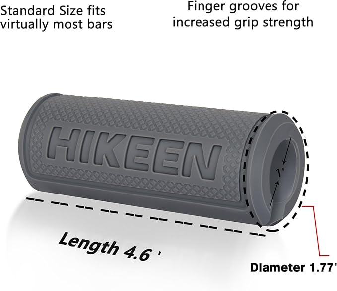 Hikeen Thick Bar Dumbbell Grips,Non Slip Hard Rubber Barbell Grips,Grips for Weight Lifting, Muscle Building-1.77", 2", 2.25" & 2.75" Outer Diameter