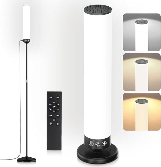 Light Therapy Lamp 10,000 Lux Happy Therapy Light with Remote, 2-in-1 Pedestal to Tabletop Lighting, Full Spectrum Daylight Lamp with Adjustable Color/Brightness/Timer, Memory Function, 24W