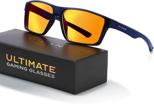 Titan Gaming Glasses, Anti Blue Light Glasses Men, UV400 Protection Blue Light Blocking Glasses for Computer Eye Strain
