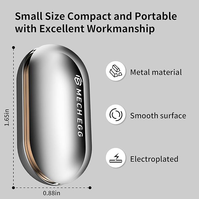 Mech Egg Fidget Slider Metal Fidget Toys EDC Clicky Slider Fidget Egg Sensory for Office Executive Desk Adults Relieve Stress ADHD/Autism (Silver)