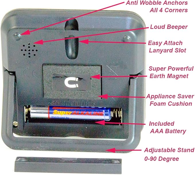Elegant Digital Kitchen Timer Stainless Steel - Silver - Strong Magnetic Back - Kickstand - Loud Alarm - Large Display - Auto Memory - Auto Shut-Off - Model eT-26 (Silver 6-Pack) by eTradewinds