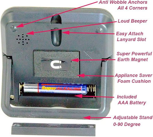 Elegant Digital Kitchen Timer Stainless Steel - Lime - Strong Magnetic Back - Kickstand - Loud Alarm - Large Display - Auto Memory - Auto Shut-Off (Lime)