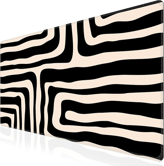 iCasso Gaming Mouse Pad (35.4x15.7 in), Large Stable Rubber Base Mousepad with Stitched Edges, Keyboard Mouse Mat for Work, Game, Office, Home - Curve