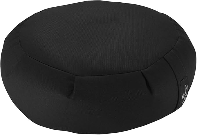Hugger Mugger Zafu Meditation Cushion - Support in Cross-Legged Sitting, Buckwheat Filled, Durable Fabric, Convenient Handle, Handmade in USA