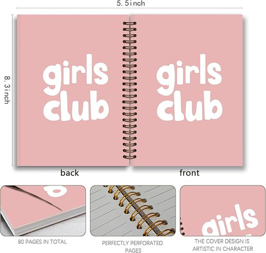 Pink Preppy Notebook,Preppy Journal, Girly Notebook,Preppy Gifts for Women,Pink Office Supplies,Preppy Office Supplies,Spiral Notebook 5.5x8.3 Inch