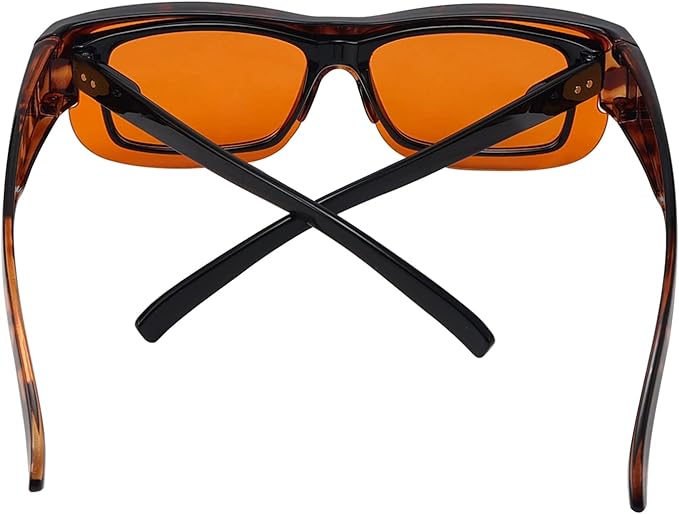 Eyekepper 100% Blue Light Reduction Fitover Anti-Blue Blocking Computer Eyeglasses with Amber Lenses