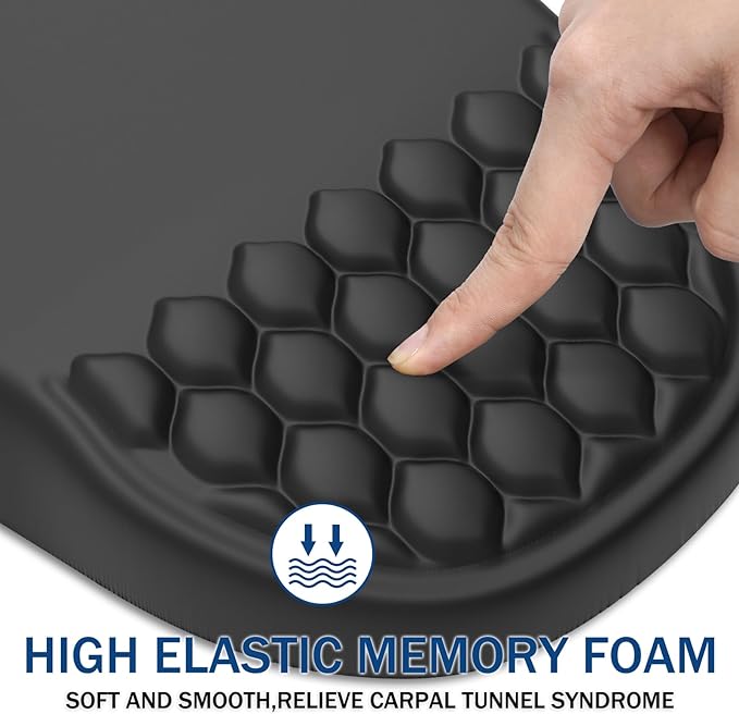 Ergonomic Mouse Pad Wrist Support, with Memory Foam & Non-Slip PU Base, Comfortable Massage Design Mouse Pad Relieve Wrist Fatigue&Pain, Suitable for Computer, Office and Home(06Pretty Butterfly)