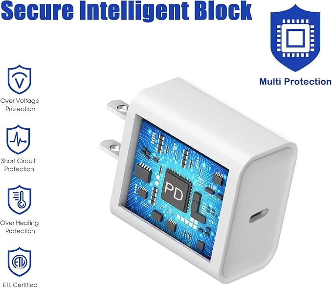 Fast Charger for iPhone 17 16,【Apple MFi Certified】20W Type C Wall Charger Block with 10Foot USB C to C Woven Braided Cable for iPhone 17/17 Air/17 Pro Max/17 Pro/16/16 Pro Max/16 Plus/15/iPad/Airpods