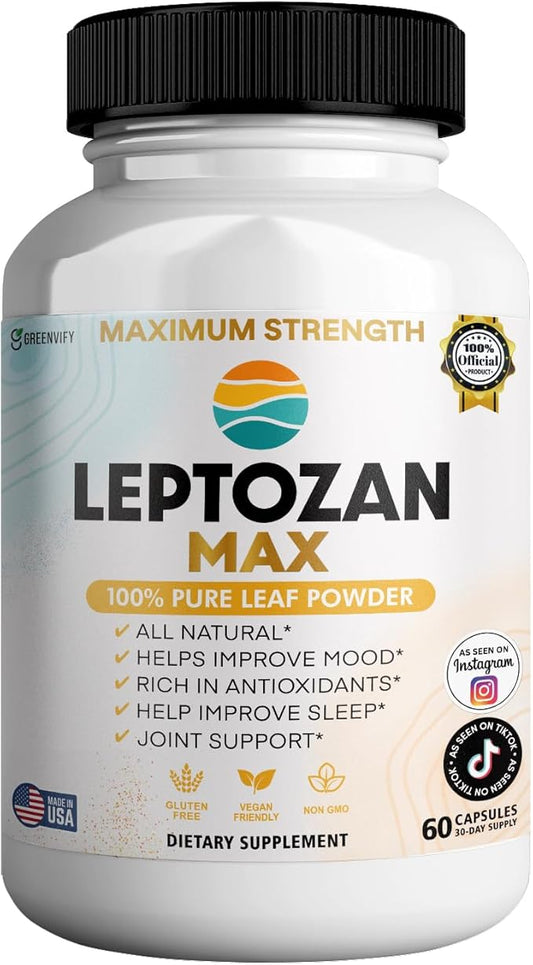 Leptozan Max, 800mg Horseradish Tree Moringa Supplement, 60 Veggie Capsules, 30 Day Supply (1)