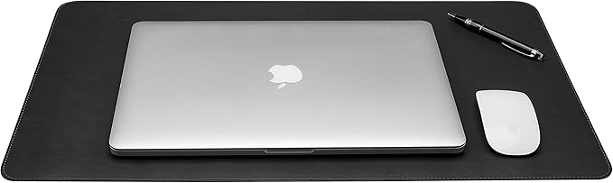 Gallaway Leather Desk Pad – 25 x 17 inch - Desk Mat Home Office Desk Accessories Desktop Protector XXL Mouse Pad Writing Desk Blotter - Black - Medium