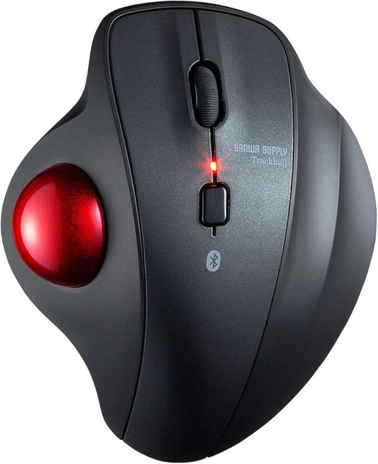 SANWA Bluetooth Ergonomic Trackball Mouse, Optical Vertical Rollerball Mice, Silent Buttons, 600/800/1200/1600 Adjustable DPI, Compatible with MacBook, Windows, macOS, iPad, Android, iOS, Chrome OS