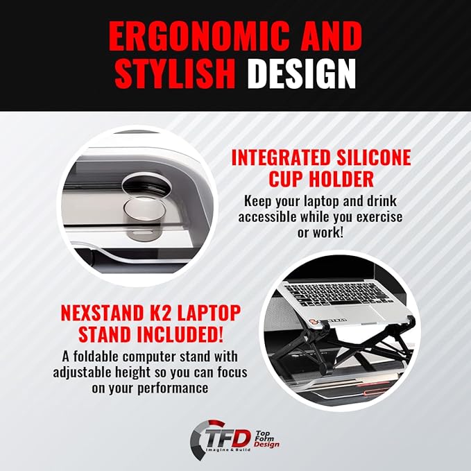 TFD The Tray | Compatible with Peloton Tread Plus ONLY, Made in USA | Walking Desk Attachment Holder for Laptop, Tablet, Phone, & Book - Exercise Workstation - Peloton Treadmill Accessories (Clear)