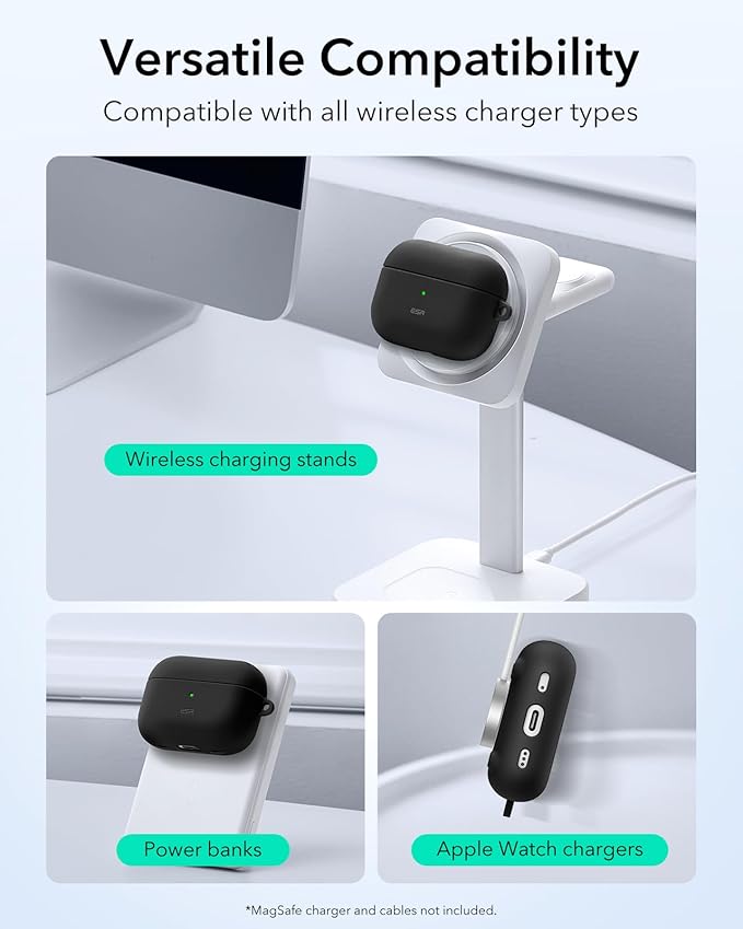 ESR for AirPods Pro 2 Case, Compatible with Airpods Pro 2nd Generation Case (2023/2022/2019), Compatible with MagSafe, Magnetic Lid Lock, Full Drop Protection, Black