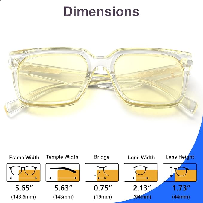 VISOONE Gaming Glasses Blue Light Blocking Oversized Square Computer Eyewear Men Women Cougar