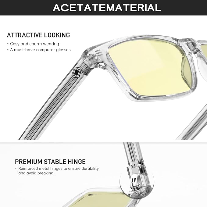 ANYLUV Blue Light Glasses Men Woman, Blue Light Blocking Glasses for Computer Gaming, Eye Strain Relief Eye Protection