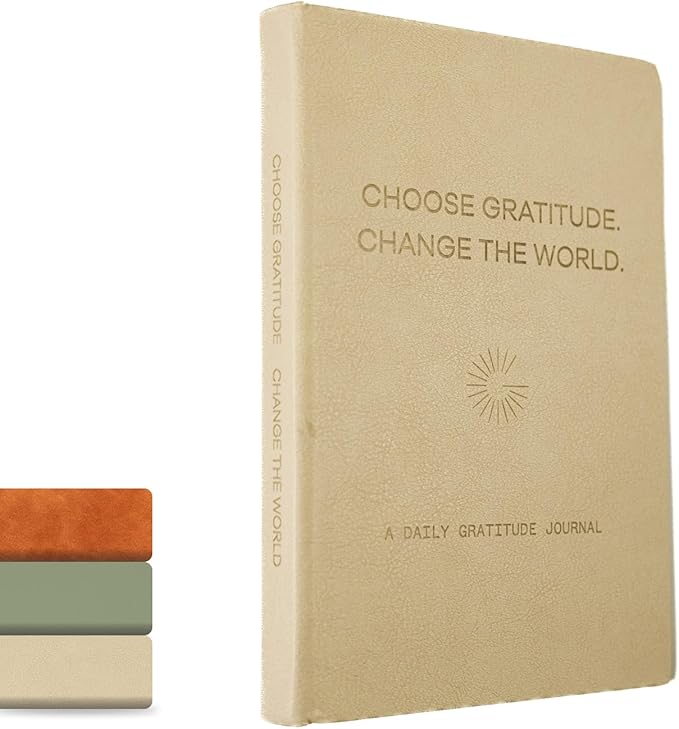 Gratitude Gifted 5-Minute Guided Gratitude Journal – Daily 180 Prompts, Self-Care & Mindfulness, Leather Hardcover, Undated to Foster Happiness, Wellness, Positivity for Men & Women