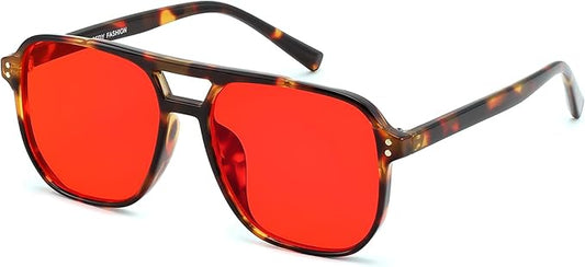 FEISEDY Sleep Blue Light Glasses for Woman Men 99.9% Computer Gaming Red Lens Eyeglasses Reduce Eyestrain G2835