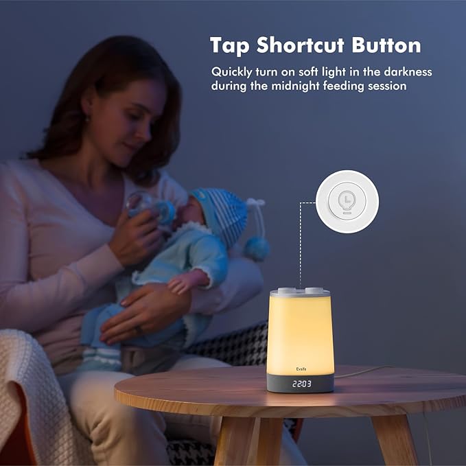 Baby Sound Machine, Nursery Night Light for Kids, Alarm Clock, White Noise Machine for Sleeping, OK to Wake Clock for Toddlers, APP Control, Fan Rain Wave, Sleep Trainer