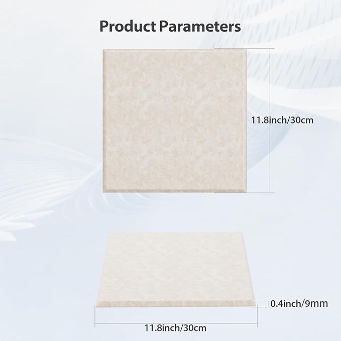 12 Pack Acoustic Panels Self Adhesive Sound Proof Foam, High Density Sound Acoustic Panel, 12X12X0.4 Inch Square Panels in Home, Office, Reccording Room, Studio,and more(Beige)
