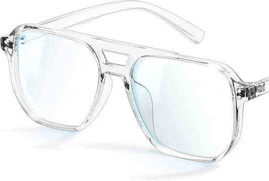 livho Vintage Aviator Blue Light Blocking Glasses, Fashion Oversized Frames with UV Protection Coating, Unisex Design