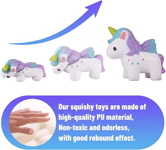 Anboor 5.3" Squishies Unicorn Colored Star Slow Rising Kawaii Scented Squishies Animal Decompression Squeeze Stress Relief Hop Props, Decorative Props Large Collection Toy for Kids 1 Pcs Color Random